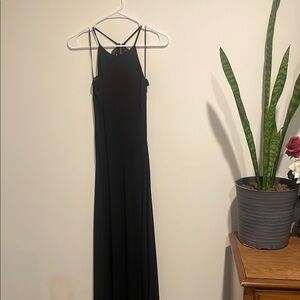 Elegant Black halter neck Maxi Dress